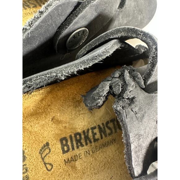 *Damaged* Birkenstock Boston Slip On Clog Mules Black Size 38 US 7 L7 M5 *Flawed - Picture 7 of 16